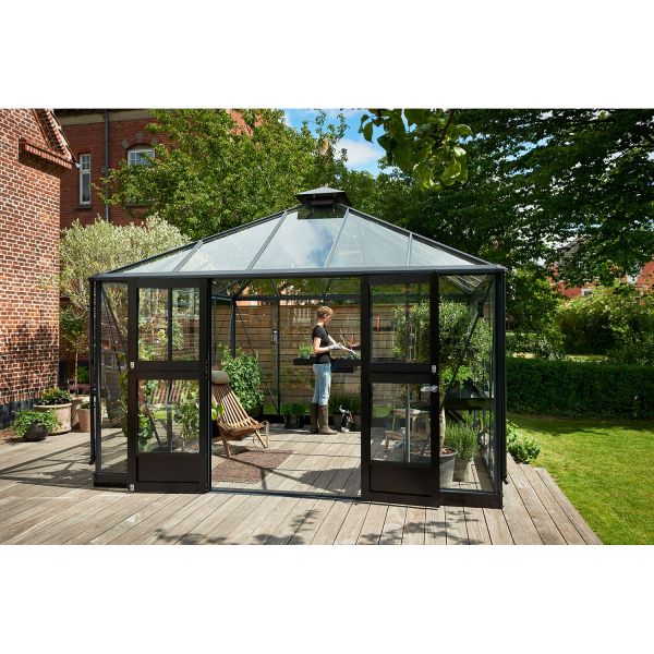 Juliana Gewächshaus Oase 13,5 m² Anthrazit | 3 mm Sicherheitsglas