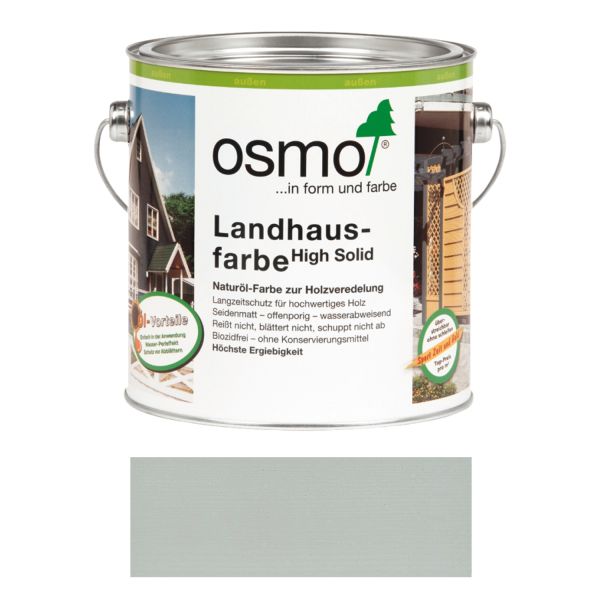 Osmo Landhausfarbe Nr. 2735 Lichtgrau 0,75L Anstrich für Hölzer im Außenbereich