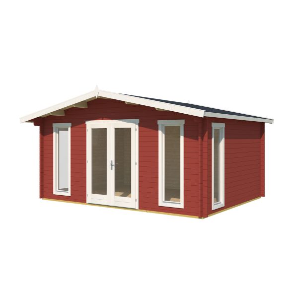 Lasita Maja Gartenhaus Elgin SET Gold Schwedenrot 480x360 cm