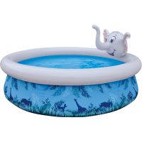 SunClub Planschbecken 3D Wassersprühender Elefant Pool 205x47 cm mit aufblasbarem Luftring