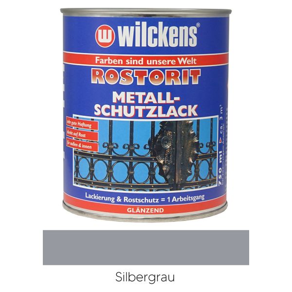 Wilckens Rostorit Metallschutzlack Silbergrau RAL 7001 glänzend 0,75l