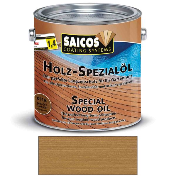 Saicos Holz Spezialöl Teak Holzöl Terrassenöl Hartholzöl 2,5l