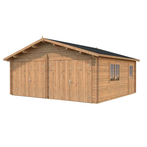 Palmako Garage Roger 28,4 m² mit Holztor hellbraun