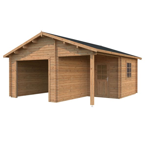 Palmako Garage Irene/Roger 21,9+5,2 m² ohne Tor hellbraun