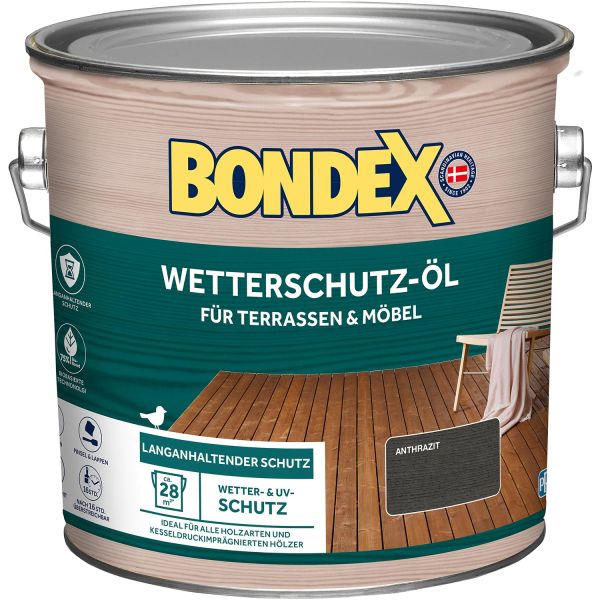 Bondex Wetterschutz-Öl Anthrazit 2,5 L