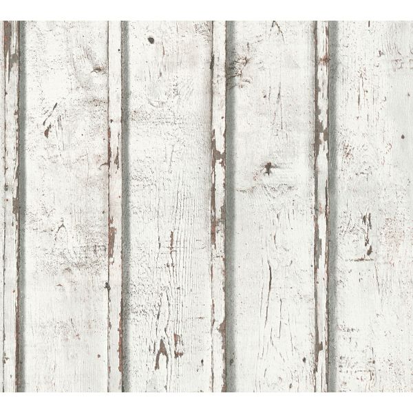 A.S. Création Holztapete "Best of Wood`n Stone 2" Vlies weiß-creme-grau 953701