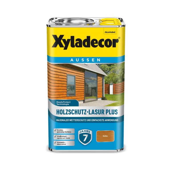 Holzschutz Lasur Plus Xyladecor Kiefer 2,5L für den maximalen Wetterschutz