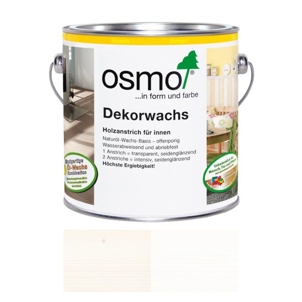 Osmo Dekorwachs Nr. 3186 Weiß Matt 0,75l, Anstrich für Hölzer im Innenbereich