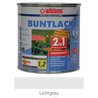 Wilckens Buntlack 2in1 seidenmatt RAL 7035 Lichtgrau 0,375l