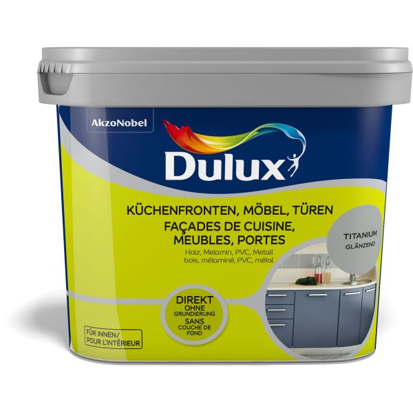 Dulux Fresh Up Küchen-, Möbel- und Türenfarbe Glänzend Titanium 750ml