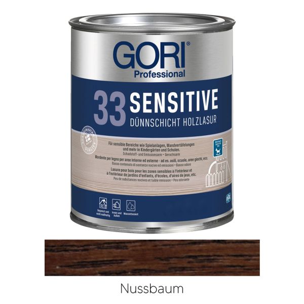 GORI 33 Sensitiv Dünnschicht-Holzlasur Nussbaum 2,5l