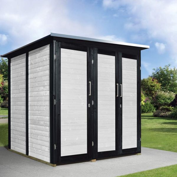 Weka Garten Gerätehaus | Geräteschrank | [Q] Modul Save Bike| 2 Türen+RW anthrazit/weiß