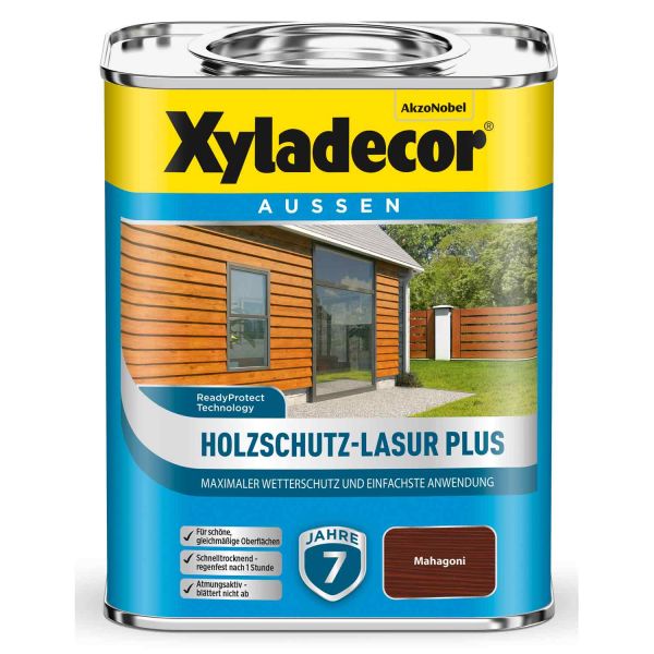 Holzschutz Lasur Plus Xyladecor Mahagoni 0,75L für den maximalen Wetterschutz