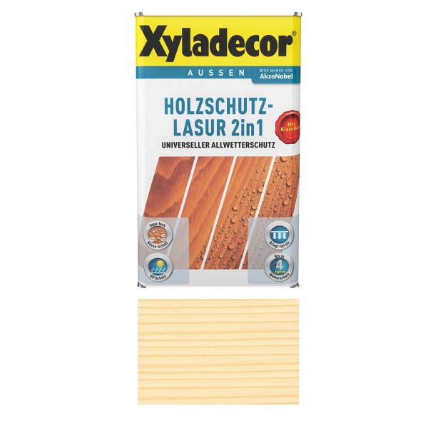 Holzschutz Lasur für Außenbereich Xyladecor 2in1 Farblos 5L Universeller Allwetterschutz