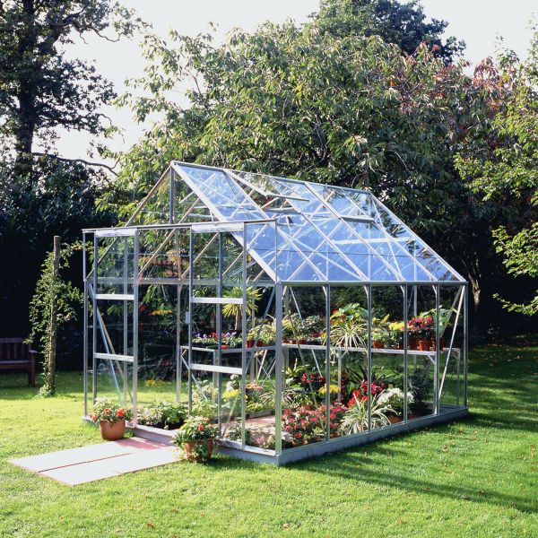 Halls Gewächshaus Magnum 108 Aluminium | 3 mm Blankglas