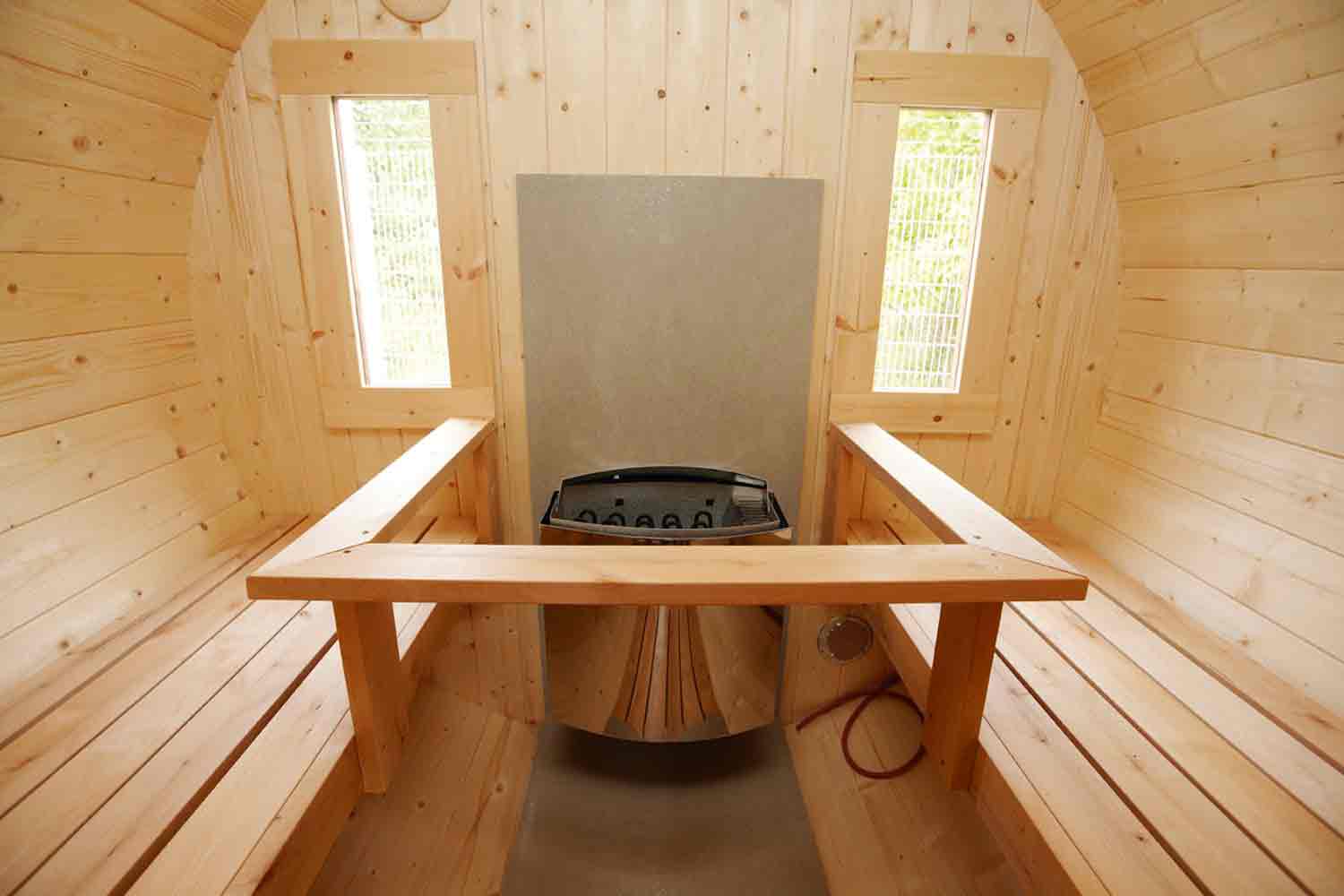 Wolff Finnhaus Saunafass 220 Bausatz DS schwarz Ø205x220