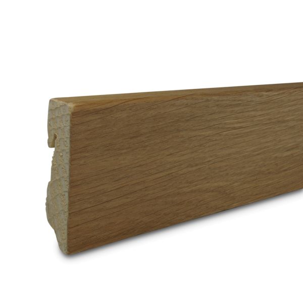 Sockelleiste Holz Eiche furniert natur geölt 2400x16x58 mm Echtholz Kabelkanal