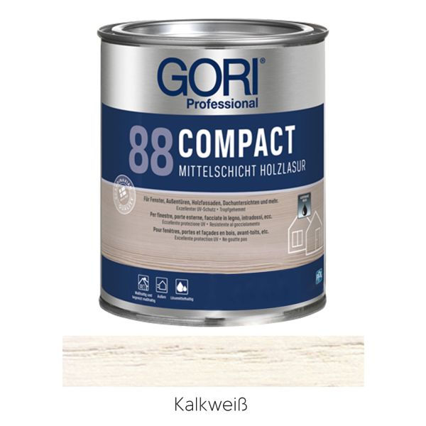 GORI 88 Compact Mittelschicht Holzlasur Kalkweiß 2,5l
