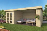 Gartenhaus - Blockhütte Tidus mit Flachdach | | von Nordje | 300x575x230cm