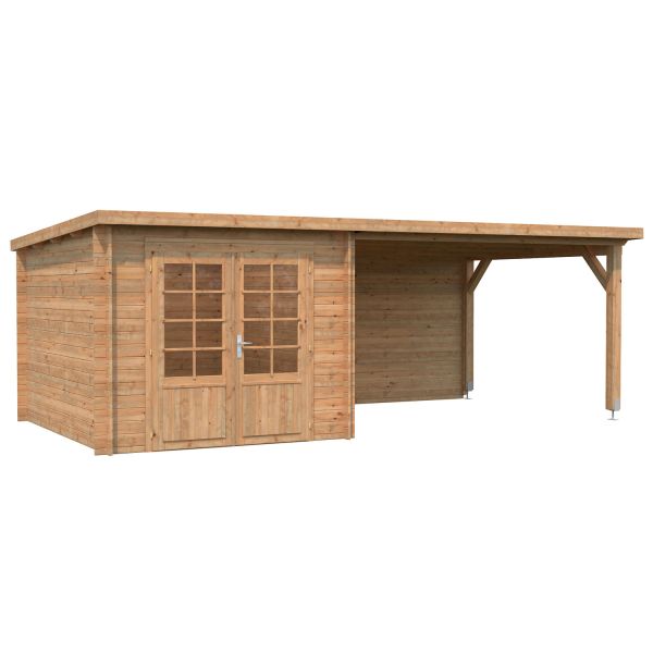 Palmako Gartenhaus Ella 6,9+10,0 m² hellbraun