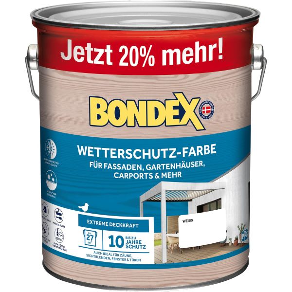 Bondex Wetterschutz-Farbe Weiss 3 L