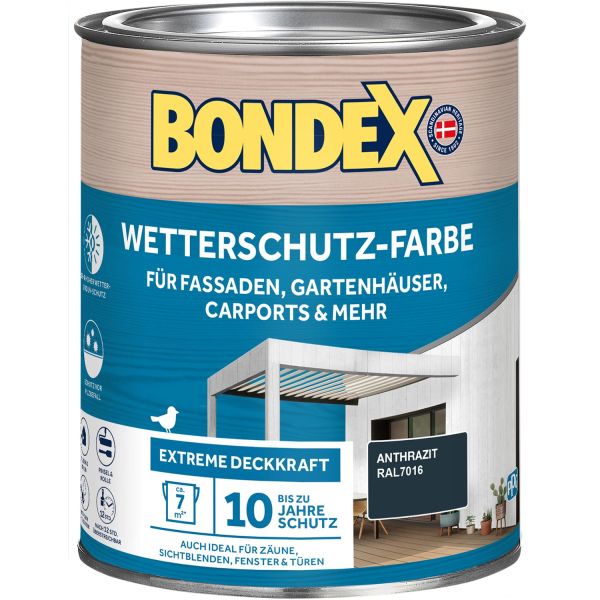 Bondex Wetterschutz-Farbe Anthrazit - Ral7016 0,75 L