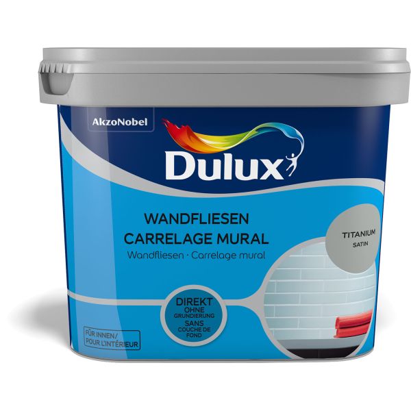 Dulux Fresh Up Wandfliesenfarbe Satin Titanium 750ml