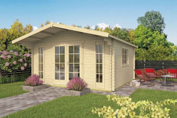 Gartenhaus - Blockhütte Bergild mit Satteldach| von Nordje | 430x430x250cm