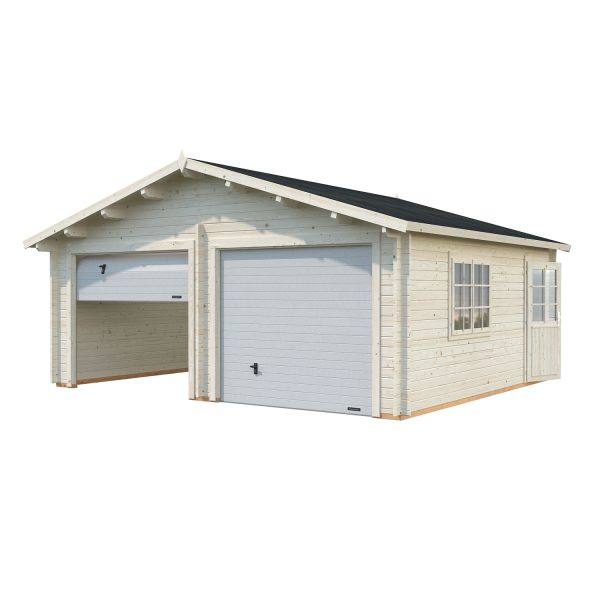 Palmako Garage Roger 28,4 m² mit Sektionaltor natur