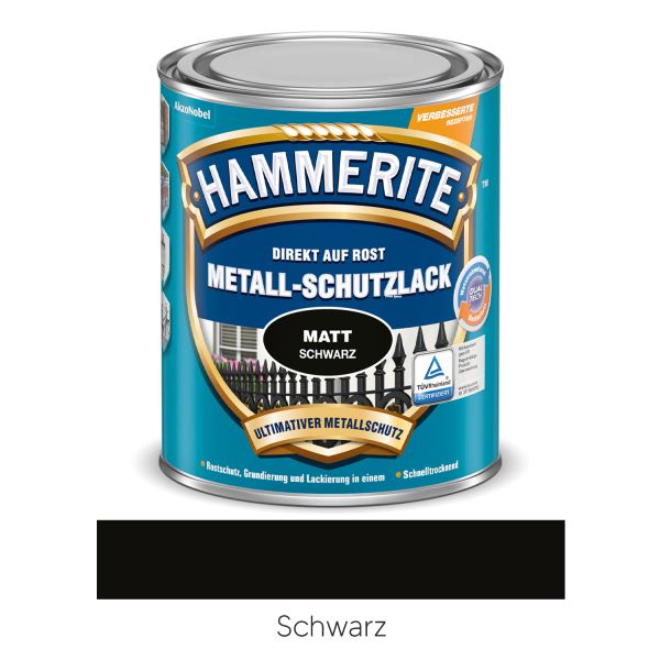 HAMMERITE Metall-Schutzlack matt Schwarz 2,5l