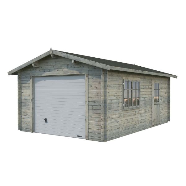 Palmako Garage Roger 19,0 m² mit Sektionaltor grau