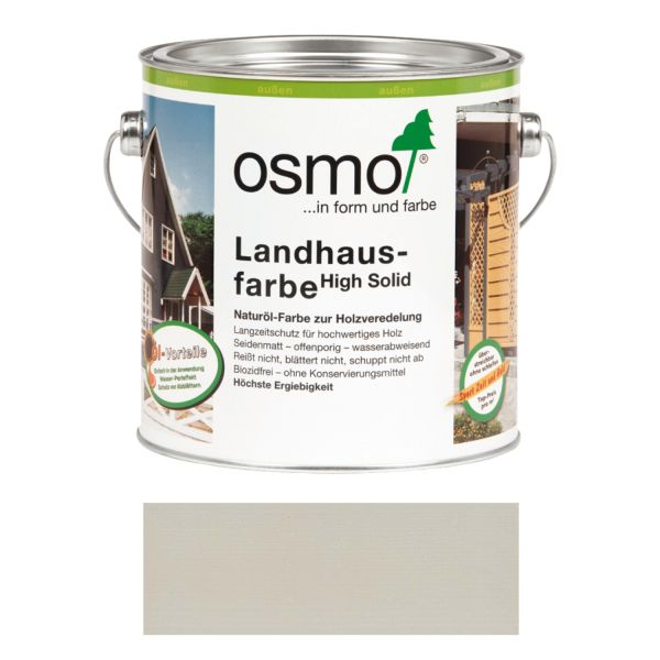 Osmo Landhausfarbe Nr. 2708 kieselgrau 0,75L Holzanstrich für den Außenbereich