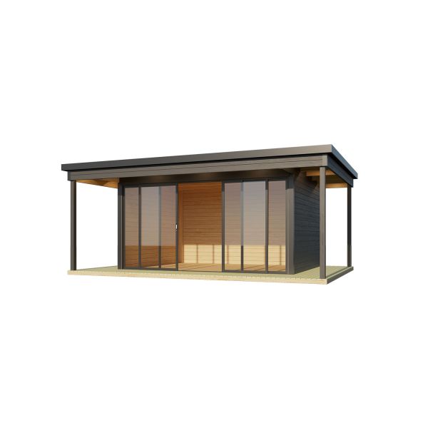 Lasita Maja Gartenhaus Domeo 4 Loggia anthrazit/Carbongrau 578x401 cm