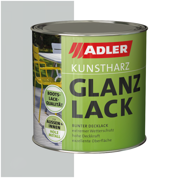 ADLER Kunstharz Glanzlack Lichtgrau RAL7035 0,375l