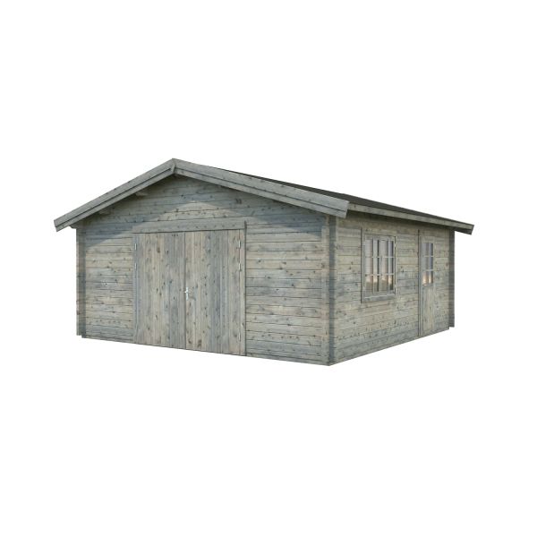 Palmako Garage Roger 27,7 m² mit Holztor grau