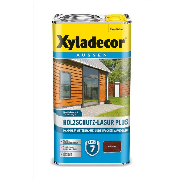 Holzschutz Lasur Plus Xyladecor Mahagoni 4L für den maximalen Wetterschutz