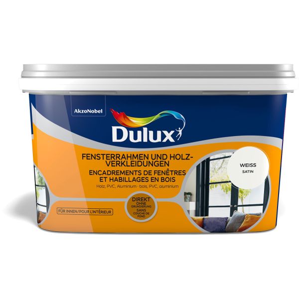 Dulux Fresh Up für Fensterrahmen und Holzverkleidungen Satin Weiß 2l