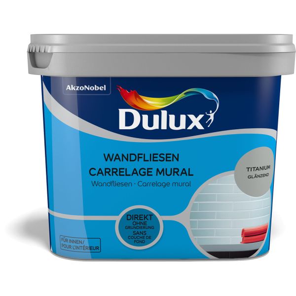 Dulux Fresh Up Wandfliesenfarbe Glänzend Titanium 750ml