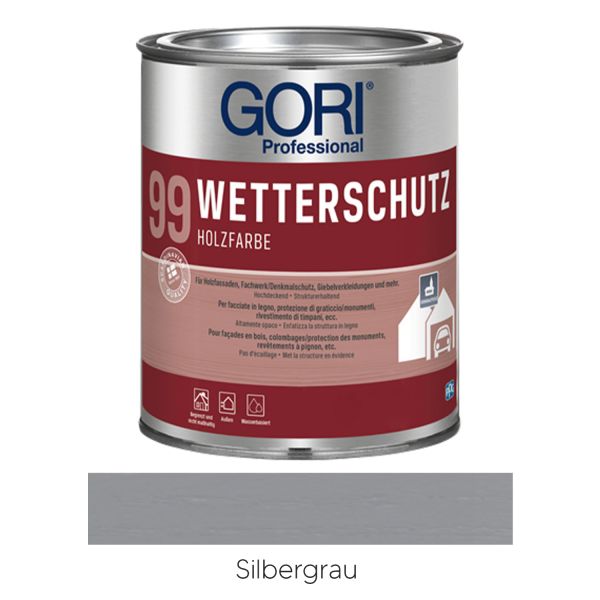 GORI 99 Wetterschutz Holzfarbe Silbergrau 5l