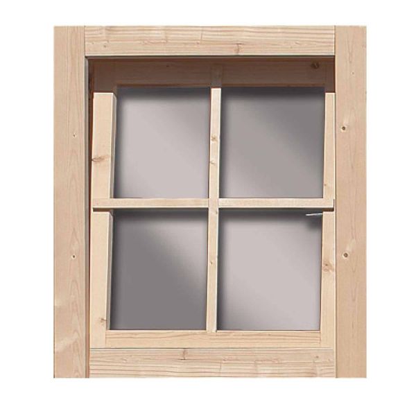 Karibu | 38 mm gerades Fenster ( 28mm inkl Umrüstleistens Set) | naturbelassen