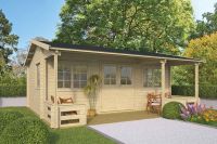 Gartenhaus - Blockhütte Tinna mit Satteldach | von Nordje | 390x595x270cm
