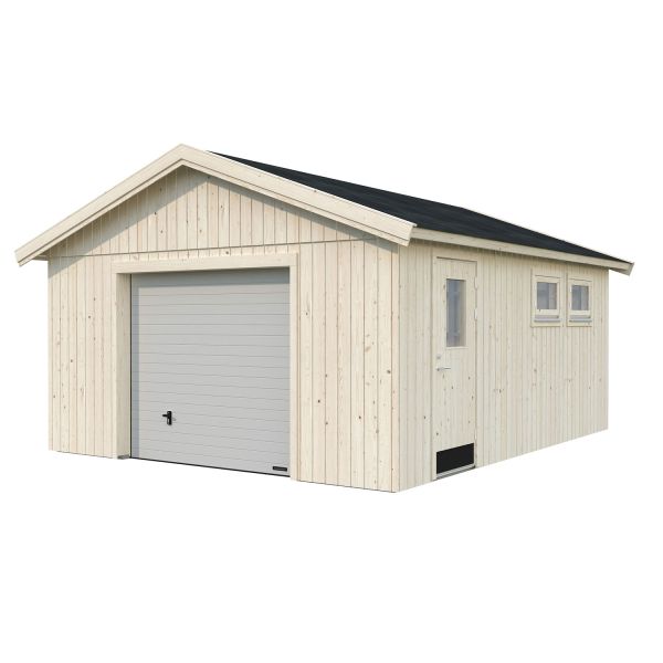 Palmako Garage Andre 21,5 m² mit Sektionaltor natur