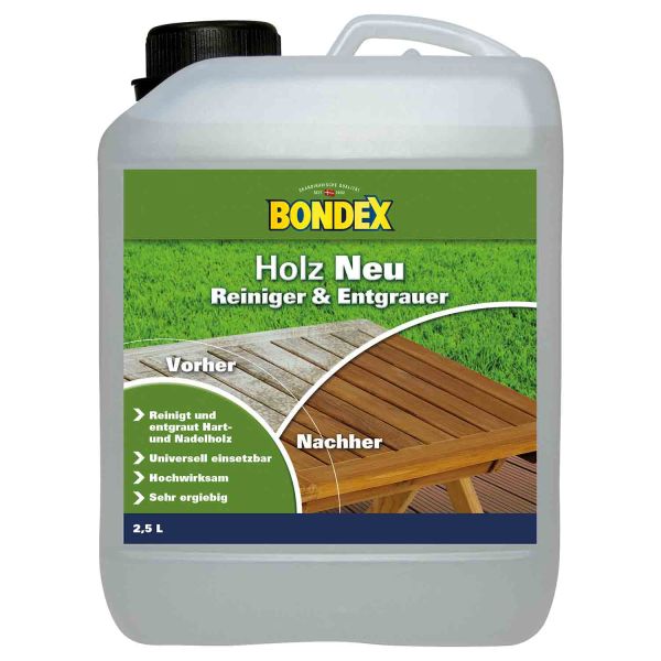 Bondex Holz Neu 2,50 l Farblos Holzentgrauer Holzreiniger