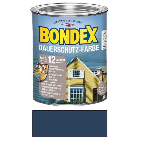 Bondex Dauerschutz-Farbe Ozean Blau 0,75l