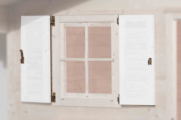 Weka Fensterladen 2-seitig weiss für Fenster 69x79 cm