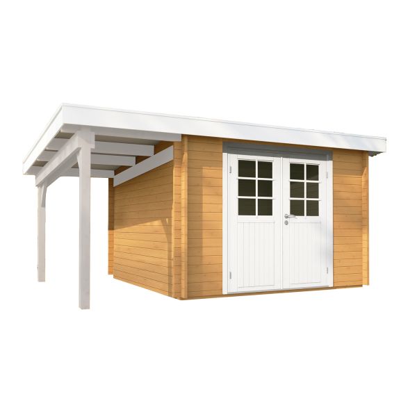 Wolff Finnhaus Pulti 34-B Typ 2 in Fichte mit SD A Weiß