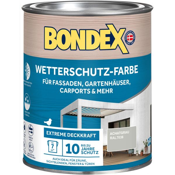 Bondex Wetterschutz-Farbe Achatgrau - Ral7038 0,75 L