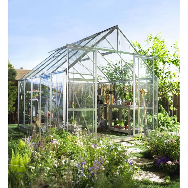 Halls Gewächshaus Magnum 108 Aluminium | 3 mm Sicherheitsglas