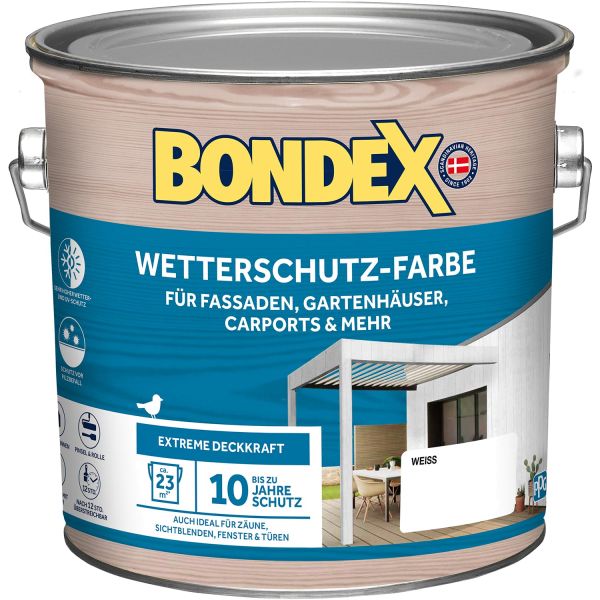 Bondex Wetterschutz-Farbe Weiss 2,5 L