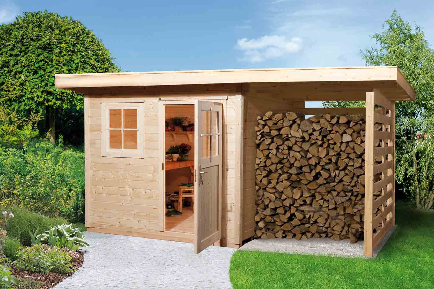 Weka Gartenhaus 170A Gr.3 natur Holzlager kaufen mit